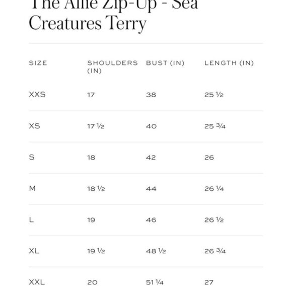 New! Hill House The Allie Zip-Up - Sea Creatures Terry Cloth - Picture 6 of 6